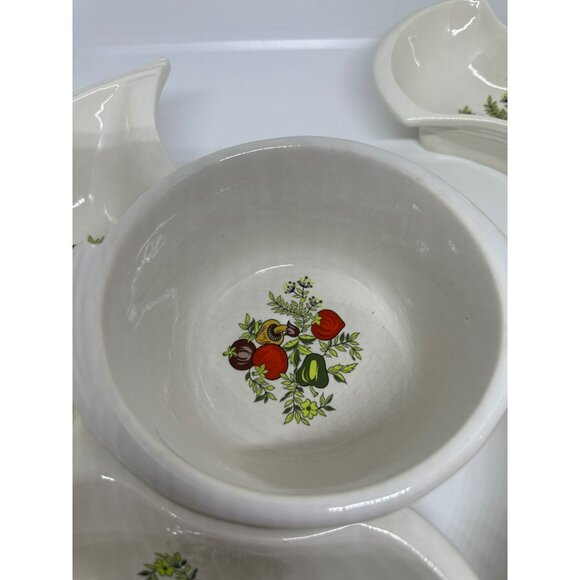 VTG California Orig. Divided Pottery Serving Dish - Chip & Dip Platter - MCM USA - Picture 4 of 10